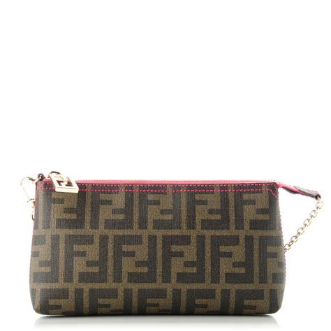 FENDI Zucca Spalmati Pochette Tobacco Fragola 